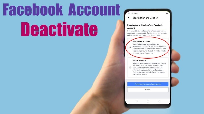 How to Deactivate Facebook on Mobile